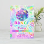 Rainbow Dance Birthday Einladung (Stehend Vorderseite)