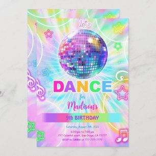 Rainbow Dance Birthday Einladung