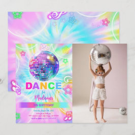 Rainbow Dance Birthday Foto Einladung