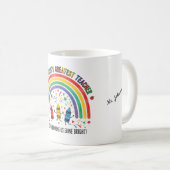 Rainbow Dancing Crayon Worlds Greatest Teacher Kaffeetasse (VorderseiteRechts)