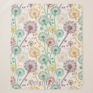 Rainbow Dandelion Breeze - Whimsisches Floral Sherpadecke