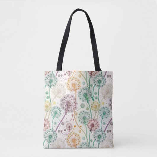 Rainbow Dandelion Breeze - Whimsisches Floral Tasche (Vorderseite)