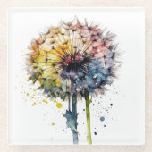 Rainbow Dandelion Glasuntersetzer (Vorderseite)