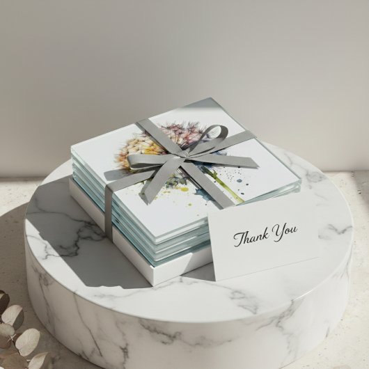 Rainbow Dandelion Glasuntersetzer