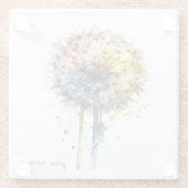 Rainbow Dandelion, kundenspezifisch Glasuntersetzer (Rückseite)