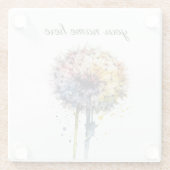 Rainbow Dandelion, kundenspezifisch Glasuntersetzer (Rückseite)