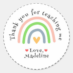 Rainbow danke, dass du mir beigebracht hast runder aufkleber