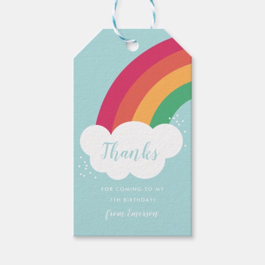 Rainbow danke Kindergeburtstag favorit tag Geschenkanhänger (Vorderseite)