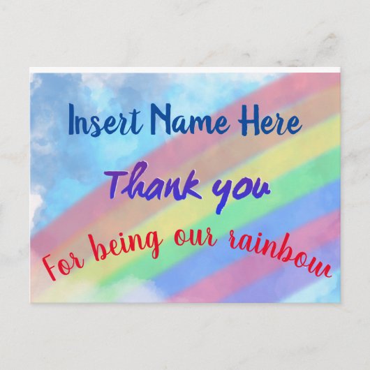 Rainbow Danke, Postkarte (Vorderseite)