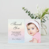 Rainbow Danke You Cards Glitzer Foto (Stehend Vorderseite)