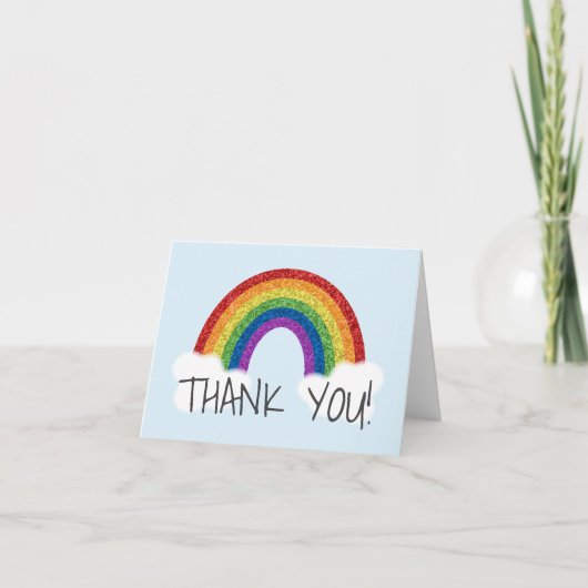 Rainbow Danke You Cards Glitzer Rainbows (Vorderseite)