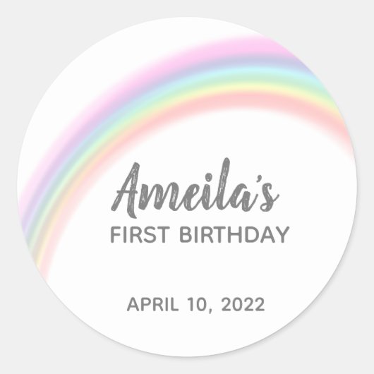 Rainbow Dankeschön-Aufkleber Runder Aufkleber (Vorderseite)