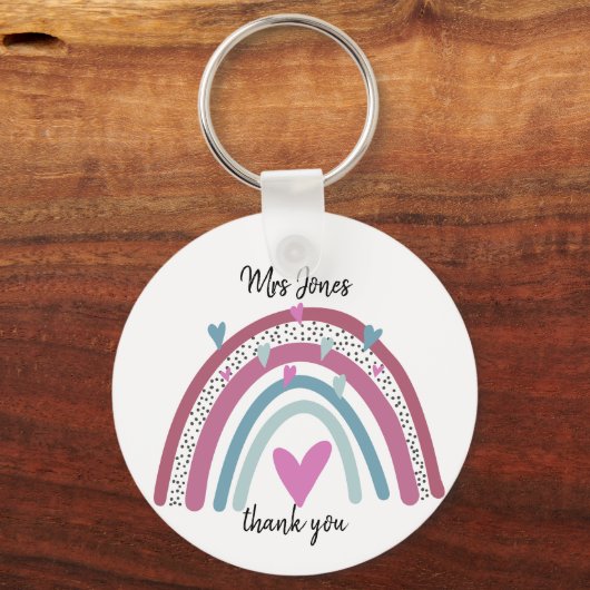 Rainbow Dankeschön Lehrer Geschenk Schlüsselanhänger (Rückseite)