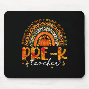 Rainbow Dankeschön Pre-K Teacher Fall Erntedank Mousepad