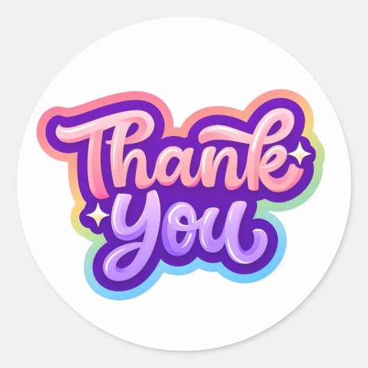 Rainbow Dankeschön Sticker - farbenfroh und Niedli (Vorderseite)