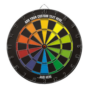 Rainbow-Dartboard mit benutzerdefiniertem Text Dartscheibe