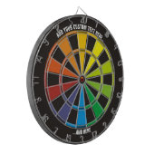 Rainbow-Dartboard mit benutzerdefiniertem Text Dartscheibe (Vorderseite Links)