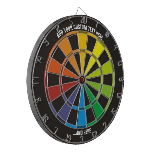 Rainbow-Dartboard mit benutzerdefiniertem Text Dartscheibe (Vorderseite Links)