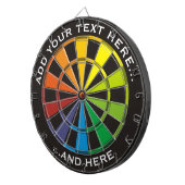 Rainbow Dartboard mit benutzerdefiniertem Text Dartscheibe (Vorderseite rechts)