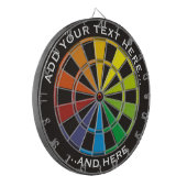 Rainbow Dartboard mit benutzerdefiniertem Text Dartscheibe (Vorderseite Links)