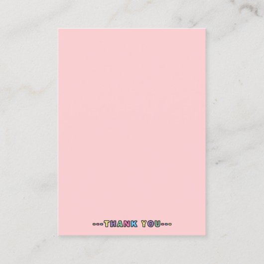 Rainbow Dash Frame Template - Earring Display Card Telefonnummerkarte (Rückseite)