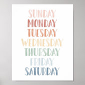 Rainbow Days of the Week Classroom Poster (Vorne)