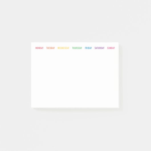 Rainbow Days of the Week Post-it® Notes Post-it Klebezettel (Vorderseite)