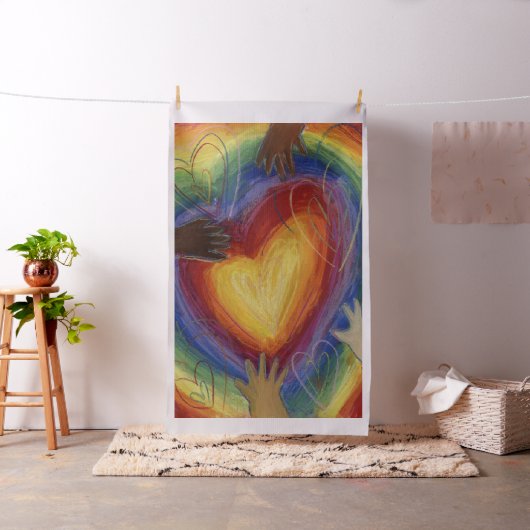 Rainbow DEI Liebe Herzstück Kunststoffe Stoff (Beispiel)