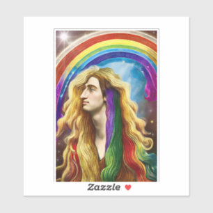 Rainbow Deity Man of All Liebe Fantasy Art Aufkleber