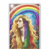 Rainbow Deity Man of All Liebe Fantasy Art Aufkleber (Vorderseite)