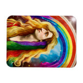 Rainbow Deity Man of All Liebe Fantasy Art Magnet (Horizontal)