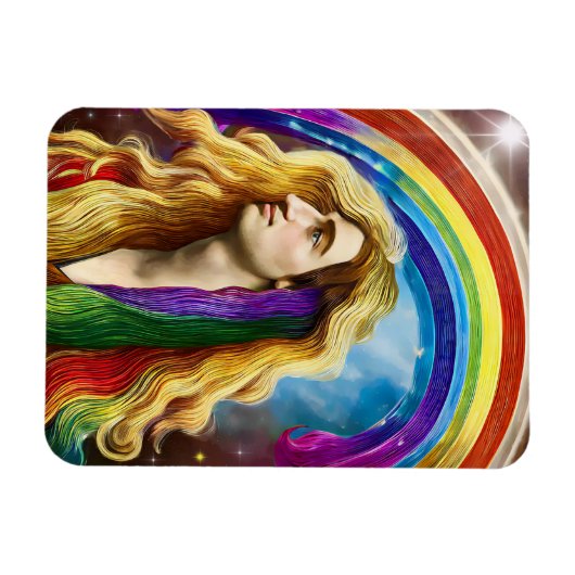 Rainbow Deity Man of All Liebe Fantasy Art Magnet (Horizontal)