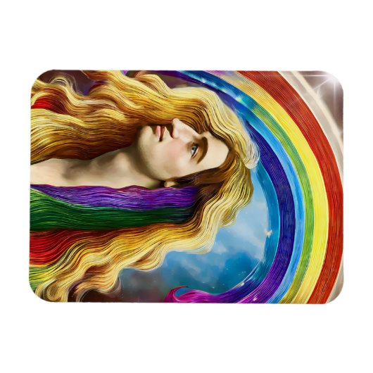 Rainbow Deity Man of All Liebe Fantasy Art Magnet (Horizontal)