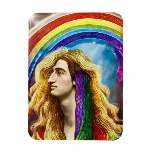 Rainbow Deity Man of All Liebe Fantasy Art Magnet (Vertikal)