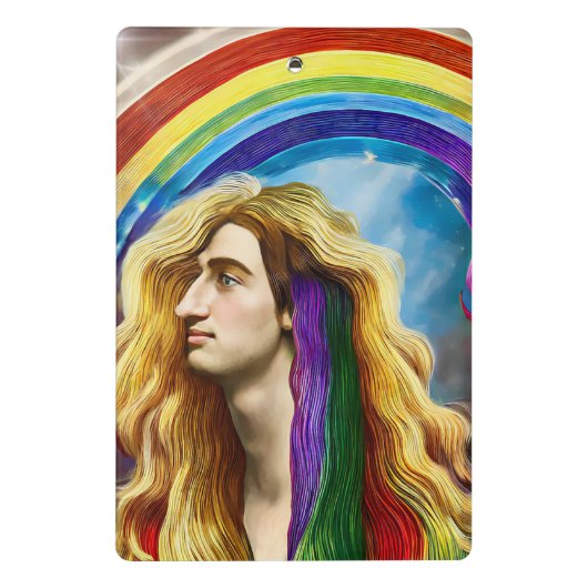 Rainbow Deity Man of All Liebe Fantasy Art Mini Klemmbrett (Rückseite)