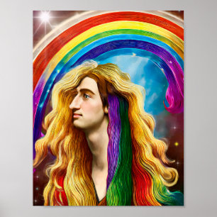 Rainbow Deity Man of All Liebe Fantasy Art Poster
