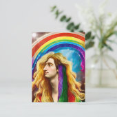 Rainbow Deity Man of All Liebe Fantasy Art Postkarte (Stehend Vorderseite)