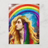 Rainbow Deity Man of All Liebe Fantasy Art Postkarte (Vorderseite)