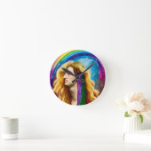 Rainbow Deity Man of All Liebe Fantasy Art Runde Wanduhr (Zuhause)