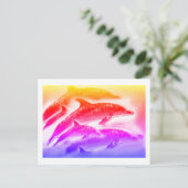 Rainbow-Delfine Art Postkarte (Stehend Vorderseite)