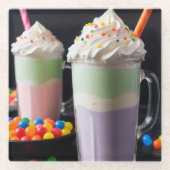 Rainbow Delight Milchshakes Glasuntersetzer (Vorderseite)