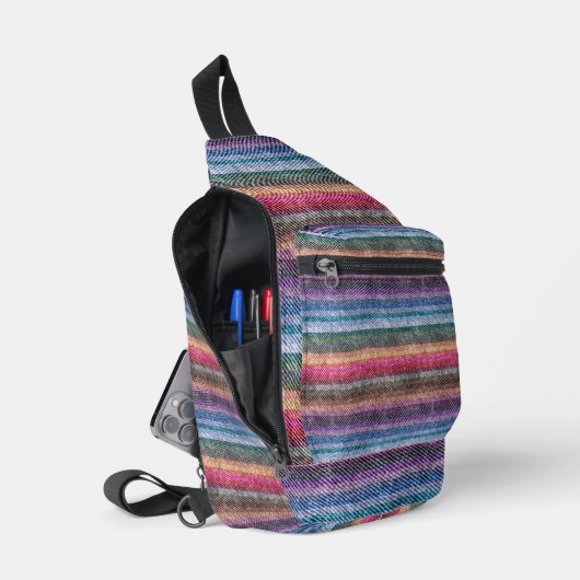 Rainbow Denim Pattern Crossbody Bag (Offen)