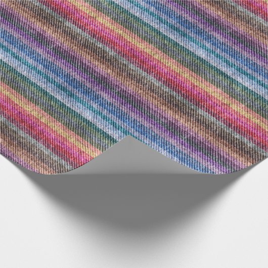 Rainbow Denim Pattern Geschenkpapier (Ecke)