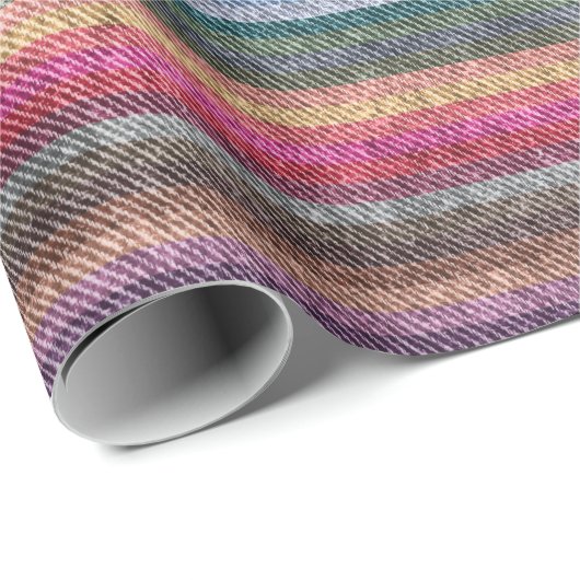 Rainbow Denim Pattern Geschenkpapier (Rolleneckpunkt)