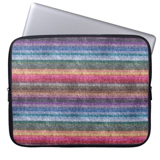 Rainbow Denim Pattern Laptopschutzhülle (Vorderseite)