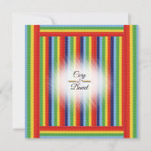 Rainbow Denim Ribbon Wedding Einladung (Rückseite)