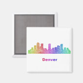 Rainbow Denver Skyline Magnet (Vorderseite/Rückseite)