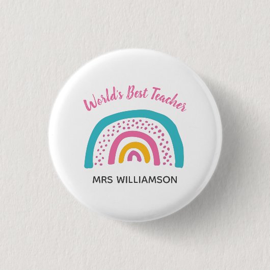 Rainbow: Der beste Lehrer der Welt Button (Vorderseite)