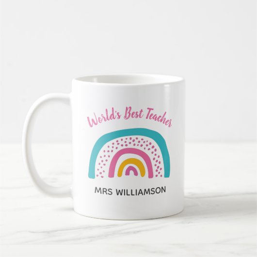 Rainbow: Der beste Lehrer der Welt Kaffeetasse (Links)