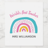 Rainbow: Der beste Lehrer der Welt Weinetikett (Einzelnes Label)